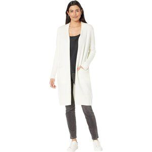 Talbots Winter Long Knitted Ribbed Open Front Sweater Coat Cardigan Large